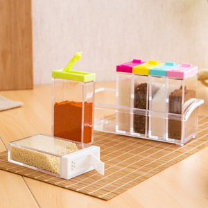 QY Kitchen bottiglie e barattoli di condimento in plastica <span class=keywords><strong>set</strong></span> di barattoli di condimento trasparente colorato creativo per la casa - Product Image 3