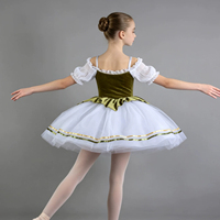 Jupe de ballet professionnelle en velours pour enfants, robe de spectacle pour filles automne-hiver, robe de concours
