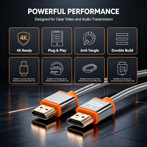 Cable HDMI 2.0 Delgado, 4K 60Hz 18Gbps, Alta Velocidad, <span class=keywords><strong>HDR</strong></span>, ARC, Carcasa de Aluminio Chapada en Oro, Cable de Video HDMI para TV, Monitor, <span class=keywords><strong>PS4</strong></span>, Proyector - Product Image 4