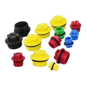 Black,Red,Yellow Hex Design Plastic Male Threaded Sealing Plug Cap M24,M26,M36,M40 HDPE Plug For Pipe