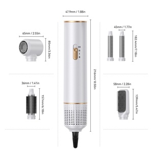 Sèche-cheveux multi-styler 5 en 1 1000W, brosse à air chaud, fer à boucler, rotation à 360°, 110 ou 220V - Product Image 1