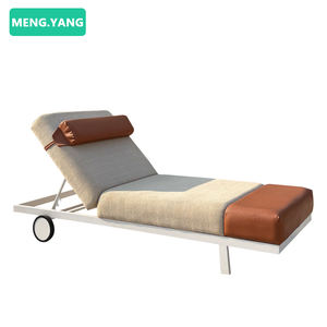 فيلا فاخرة حديثة الفناء كراسي التشمس الأثاث في الهواء الطلق حديقة بركة ماء الجلود الألومنيوم صالة كرسي - Product Image 6