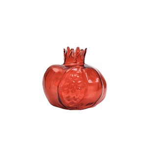 Vaso a Forma di Melagrana in Vetro Rosso Stile Cinese, Realizzato a Mano, Lussuoso Design Neoclassico per Fiori Idroponici - Product Image 5