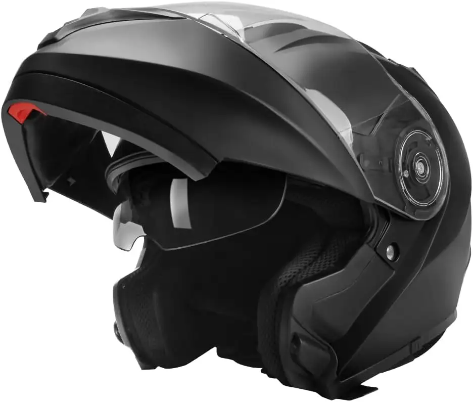 หมวกกันน็อกมอเตอร์ไซค์แบบเต็มหน้าป้องกันความปลอดภัยรางสำหรับขับขี่รถจักรยานยนต์วิบากไฟฟ้า