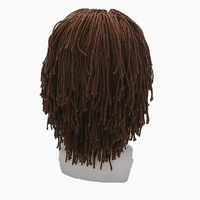 Gorros Divertidos con Peluca y Barba, Tejidos a Mano, Estampado Digital, Estilo Retro Común, Hippie, Rasta, Rastas, Gorros para Fiestas de Halloween
