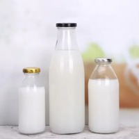 Bouteille en verre transparent mat incassable personnalisée avec couleur personnalisée pour les boissons au lait, au jus, au thé et au café, bouchon à vis