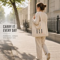 Sac fourre-tout en toile avec logo personnalisé, OEM ODM, sac de shopping réutilisable en coton, poche avant, longue poignée, sac promotionnel en gros
