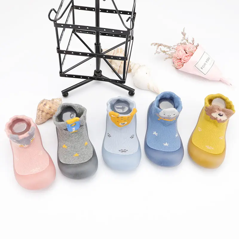 Factory price non slip baby rubber sole shoe socks baby socks like shoes