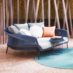 Ensemble <span class=keywords><strong>de</strong></span> meubles d'extérieur en rotin tressé en alliage d'aluminium, résistant à la pluie, au soleil et à la corrosion, mobile, style nordique, pour jardin et cour - Product Image 2