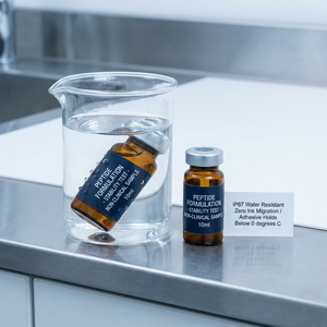 Professional Custom Peptide Vial <b>Labels</b> with Scientific Molecular Branding, <b>Waterproof</b> & UV-Resistant Synthetic MaterialCustom - Product Image 2