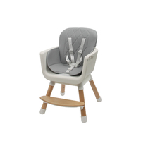 Chaise haute pour bébé en bois de style moderne, chaise haute pour tout-petit, plateau d'alimentation amovible, harnais de sécurité à 5 points, chaise haute pour l'alimentation des enfants