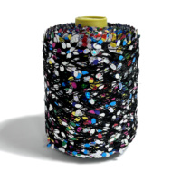 Paillettes fantaisie en gros, 100% polyester PET, paillettes ovales brillantes et colorées pour le tricot artisanal, fil à paillettes