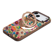 Étui de téléphone magnétique floral coloré en liège vintage personnalisé, directement de l'usine ODM, avec béquille rotative, compatible avec les séries Apple