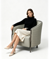 Fauteuil de luxe matelassé pour hall d'hôtel moderne, chaise d'appoint pour projet commercial, canapé individuel pour salon
