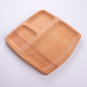 Assiettes carrées en bois à 3 compartiments pour dîner, prix fantastiques, vente en gros - Product Image 3