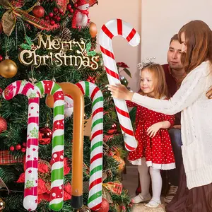 Venta al por mayor y personalizado PVC Navidad Santa Claus bastón inflable y andador inflable