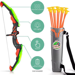 Ensemble d'<span class=keywords><strong>arc</strong></span> <span class=keywords><strong>et</strong></span> de flèches pour enfants en plastique lumineux à LED, 10 flèches, <span class=keywords><strong>carquois</strong></span>, cible, jouets de sport de plein air - Product Image 3