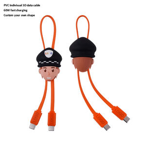Cable de Carga PVC 3D Personalizado de 60W, Tipo C a Tipo C, Carga Rápida, para Artículos Promocionales Corporativos - Product Image 1