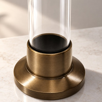 Bouteille diffuseur à roseaux en verre de 60 ml, en laiton et cuivre, vide, pour aromathérapie, avec logo personnalisé, pour huiles essentielles, parfums et décoration intérieure