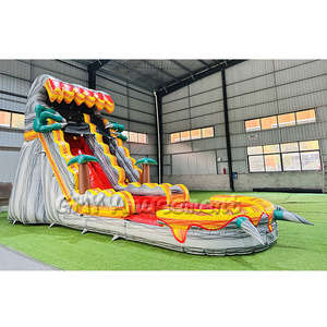 Nhiệm Vụ Nặng Nề Bằng Đá Cẩm Thạch Màu Xanh 20ft Cao Cá Heo Inflatable + Nước + Trượt Lớn Trượt Nước Inflatable Với Blower - Product Image 4