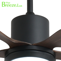 Lámpara de Techo LED con Ventilador Breezelux de la Mejor Calidad, Diseño Nuevo de 2023, Control Remoto, 6 Velocidades, Regulable, 66 Pulgadas