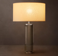 Lampe de table moderne en cristal K9, flexible, simple, écologique, avec abat-jour en tissu, lampe de bureau LED