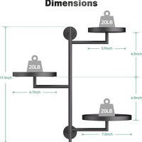 Support rotatif pour plantes, support mural en métal noir à 3 niveaux pour plantes d'intérieur, pot de fleurs pour la maison