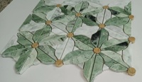 Mosaïque de fleurs multicolores en marbre moderne pour murs intérieurs, extérieurs, hôtels, piscines, salles de bain, en pierre