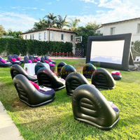 Écran de cinéma extérieur et projecteur gonflables avec chaise