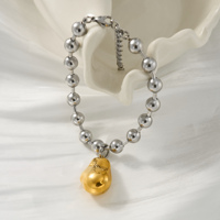 Bracelet MYNECK en acier inoxydable plaqué or 18 carats PVD pour femme, style baroque, perles, étanche, accessoires tendance, idéal pour un cadeau