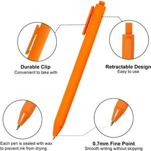 Stylo bille publicitaire personnalisé en plastique coloré avec logo, à toucher doux pour écrans tactiles, idéal pour les cadeaux - Vente en gros à prix réduit - Product Image 3