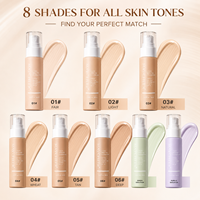 Stock disponible – 6 teintes – Base de teint correctrice vert-violet hydratante – Prix de gros – Fourniture en vrac – Fond de teint liquide pour le visage