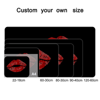 Alas Mouse Gaming Besar Warna Hitam Merah Bibir Besar ODM Pabrik, Alas Karet XXXL dengan Tepi Jahit, Tahan Air, Tebal 4mm untuk Laptop
