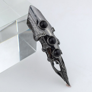 Kingcome Fashion <span class=keywords><strong>Punk</strong></span> <span class=keywords><strong>Rock</strong></span> Rings Vintage personalizzato Animal Skull Full Finger Long Ring accessori - Product Image 1