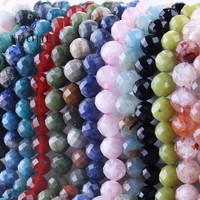 MOQ=1 Perles rondes facettées en pierre naturelle de 8 mm, pierres naturelles facettées rondes en vrac pour la fabrication de bijoux