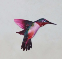 Art mural en métal 3D coloré Ming Rich, colibri, art déco, artisanat moderne à suspendre pour la décoration de la maison et des hôtels