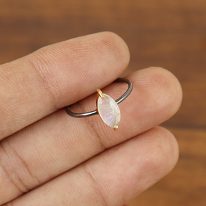 Vente chaude Designer 925 Sterling Silver Crystal Gemstone Bague De Mariage Vintage Jaune Noir Placage À La Mode Minimaliste Lunette - Product Image 3