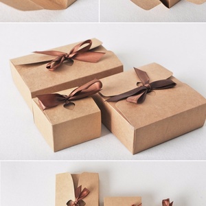 Custom Recyclable Made <b>Wedding</b> Favor Kraft Paper <b>Gift</b> <b>Box</b> Small Ribbon Small <b>Gift</b> 4 Colors Candy <b>Wedding</b> <b>Box</b> Favor - Product Image 4