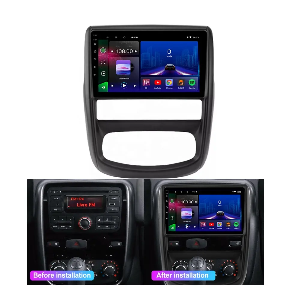 Jmance 9 Inch Car Dvd Player For Renault Duster 1 2010-2015 Player Install Panel Dash Mount Kit Bezel