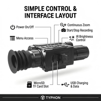 Lunette de visée numérique de jour et de nuit TYPHON StarStrike-S Pro HDX 5-20x |   Enregistrement vidéo 1080P |   Longue autonomie IR |   Étanche IP67 |
