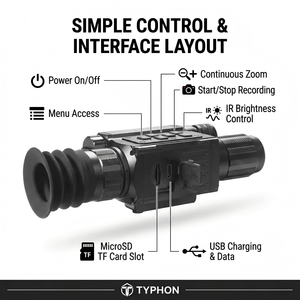 กล้องเล็งดิจิตอล TYPHON StarStrike-S Pro HDX 5-20x สำหรับกลางวันและกลางคืน |   การบันทึกวิดีโอความละเอียด 1080P |   อินฟราเรดที่ใช้งานได้นาน |   กันน้ำระดับ IP67 | - Product Image 5