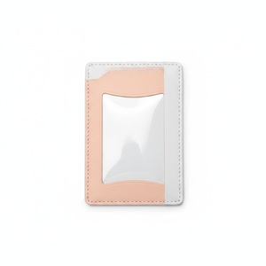 Porte-cartes en cuir abricot, étui pour cartes de visite, support de téléphone, logo personnalisé, cadeau d'entreprise, vente en gros - Product Image 1