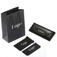 Étui à lunettes de soleil pliable noir avec logo personnalisé, boîte de rangement pour lunettes, sacs et étuis de luxe pour lunettes de soleil, ensemble d'emballage de luxe pour lunettes