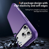 Étui de téléphone portable hybride TPU+PC de type peau, fin, antichoc, protection contre les chutes, protection d'écran et d'objectif pour iPhone 17 Pro Max