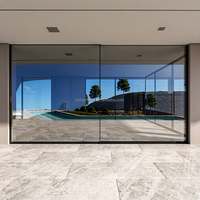 Portes extérieures en aluminium pour maisons et hôtels, cadre fin, double vitrage panoramique, verre trempé, porte élévatrice haute sécurité, extérieur