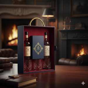 กล่องกระดาษใส่ไวน์แบบเปิดสองบาน ดีไซน์หรูหรา สำหรับชุดของขวัญฉลองวันครบรอบแต่งงาน กล่องบรรจุภัณฑ์กระดาษแข็งอย่างดี - Product Image 2