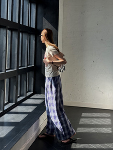 <strong>2025</strong> Spring Brand Wide Leg Women Plaid Pants Korean Style <strong>Fashion</strong> Casual Pants For Women