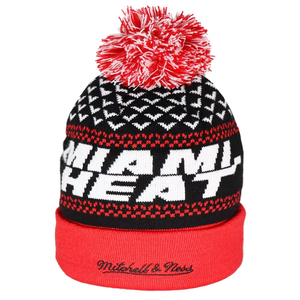 Bonnet d'hiver en tricot jacquard avec pompon <span class=keywords><strong>NBA</strong></span> Miami Heat pour les fans de basketball et les événements sportifs - Product Image 5