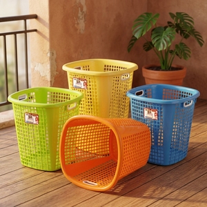 Haixing Household Plastic Cloth <strong>Basket</strong> Durable <strong>Rattan</strong> <strong>Laundry</strong> <strong>Basket</strong> 34L Storage <strong>Basket</strong> - Product Image 3