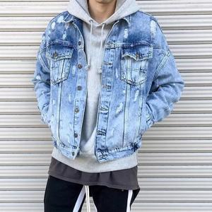 Al por mayor Chaquetas de mezclilla para hombre, estilo bomber y trucker, ajustadas, rasgadas y desgastadas, estilo motero - Product Image 6